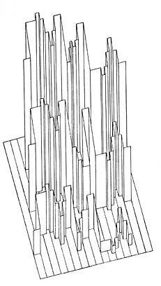 Henrik Neugeboren, Vorschlag zu einem Bach-Monument, Zeichnung 1928