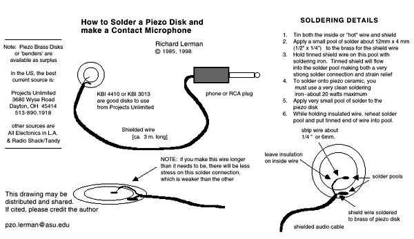 Richard Lerman, piezo contact microphone